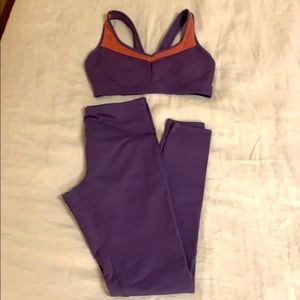 FOREVER 21 LEGGING AND BRA SET PURPLE